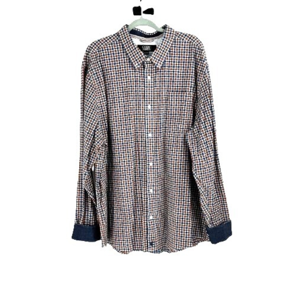 Cody James Western Shirt Men's XXL‎ Blue Orange Check Rodeo Cowboy Button Down
